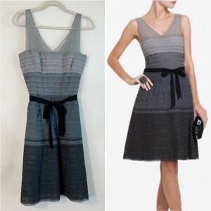 BCBGMAXAZRIA Wendy Ombre Layered Tulle Dress Gray Size 6 Fully lined Zip-up